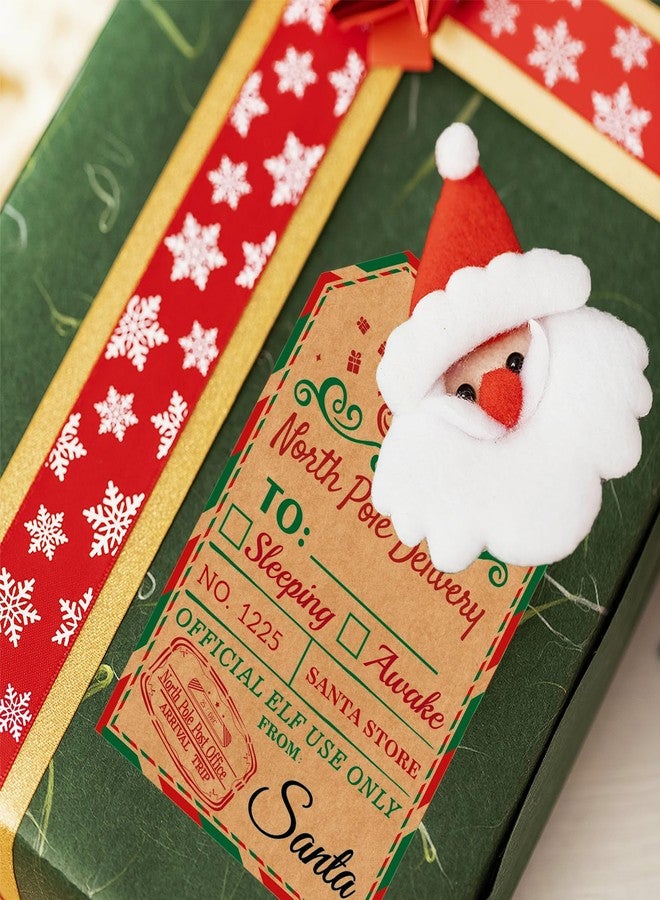 WorldBazaar Christmas Gift Tags Stickers from Santa 200pcs Kraft Labels Adhesive Santa Claus Gift Stickers for Envelope Gifts Tag Party Favors Wrapping Label 3 x 2 Inch - Image 4